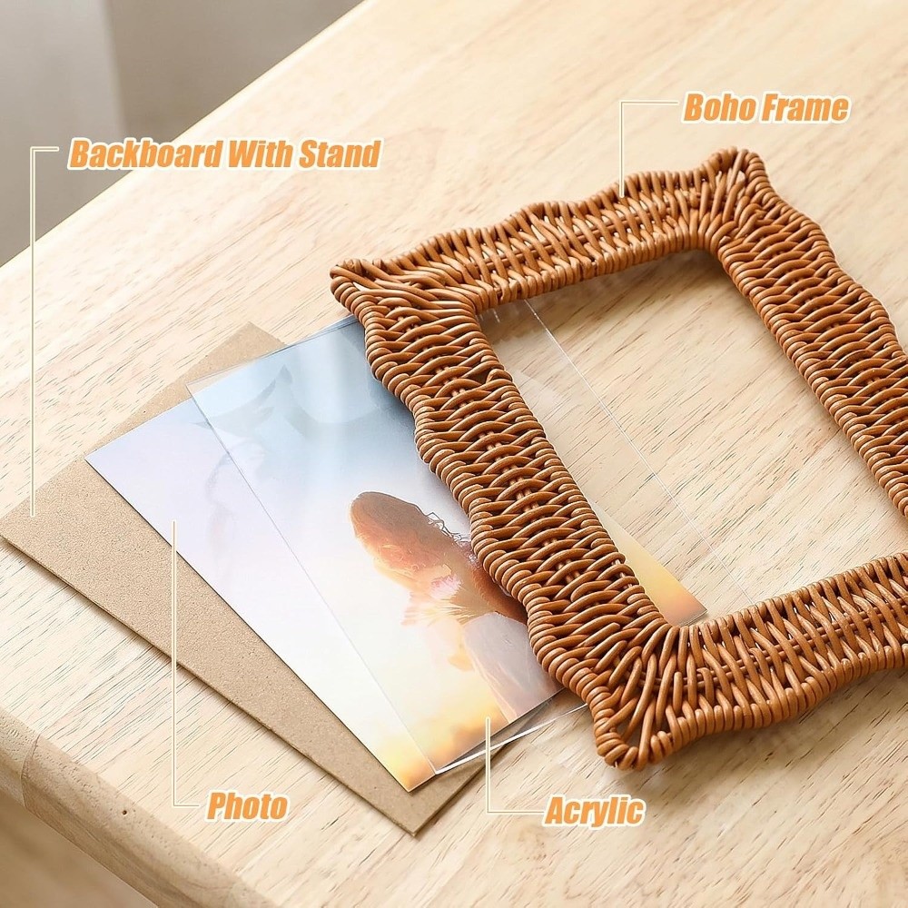 Bamboo Photo Frame - Cadres photo vintage en rotin style