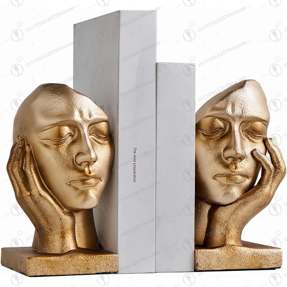 Aesthetic Bookend - Serre-livres de penseur vintage pour étagères,