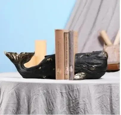 Aesthetic Bookend - Porte-livres en forme de baleine plaqué