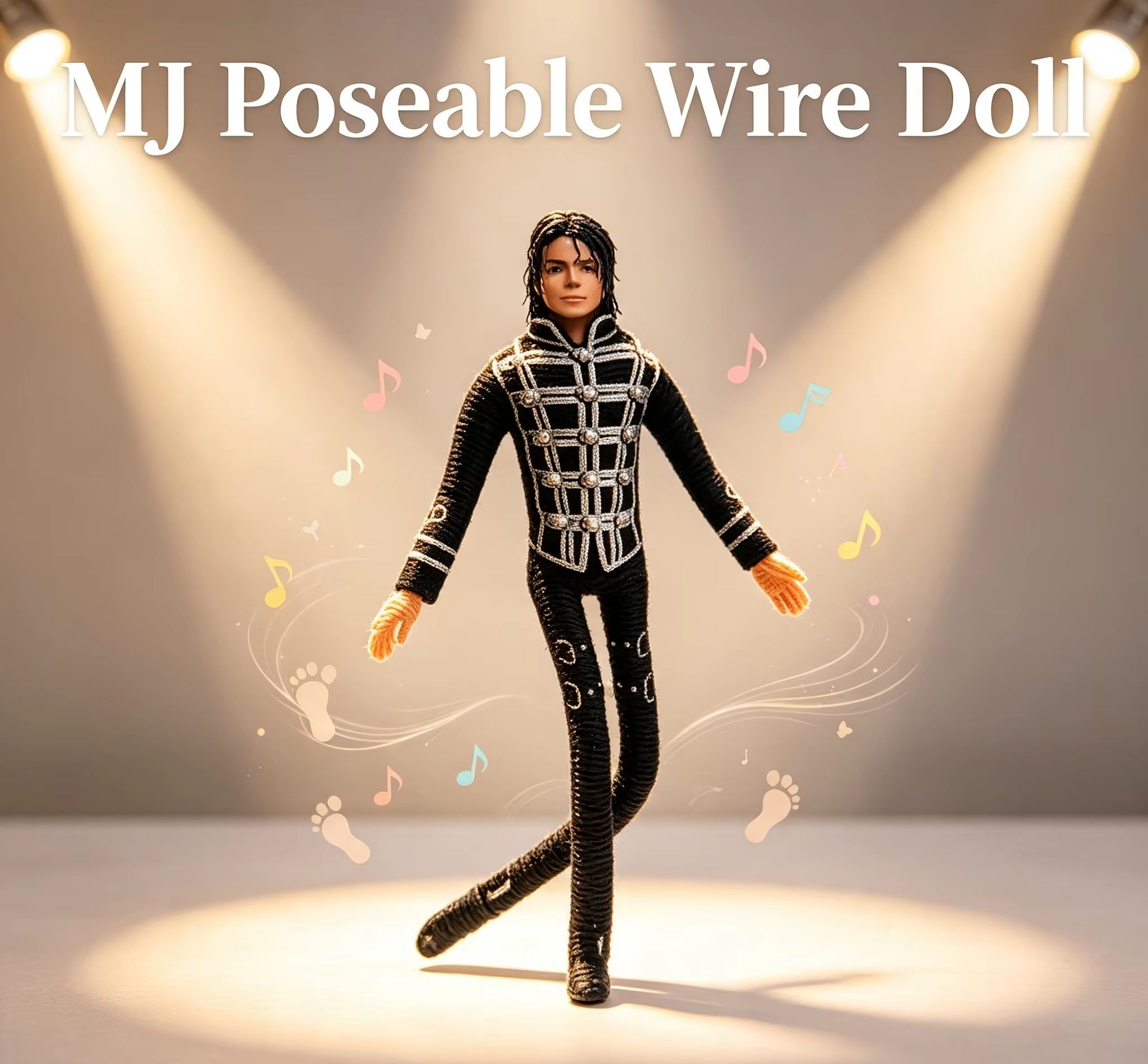 Home Decor Company - Figurine articulée en peluche Michael Jackson,