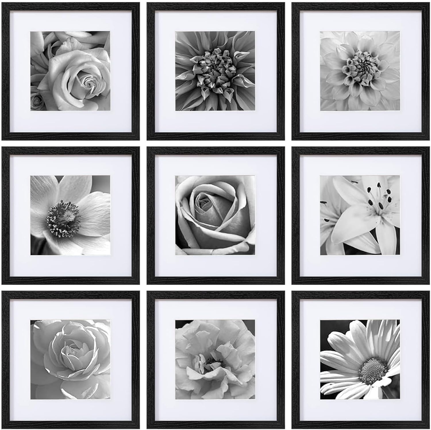 Bamboo Photo Frame - Ensemble de 9 cadres photo 12x12,