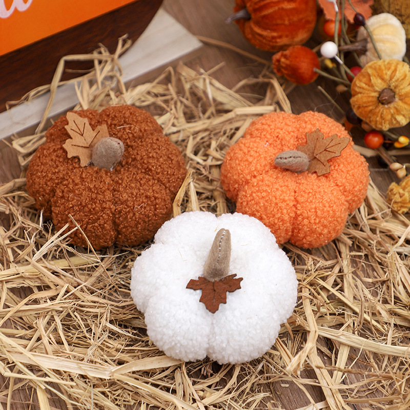 Home Decor Gift - Peluche Citrouille Moelleuse Décoration d'Halloween Accessoires