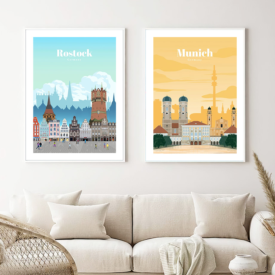 Germany Home Decor - Carte de voyage de Berlin, Allemagne,