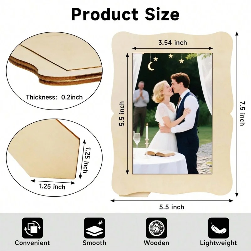 Cadres en bois non finis, 5 pi - Bamboo Photo Frame avis et prix