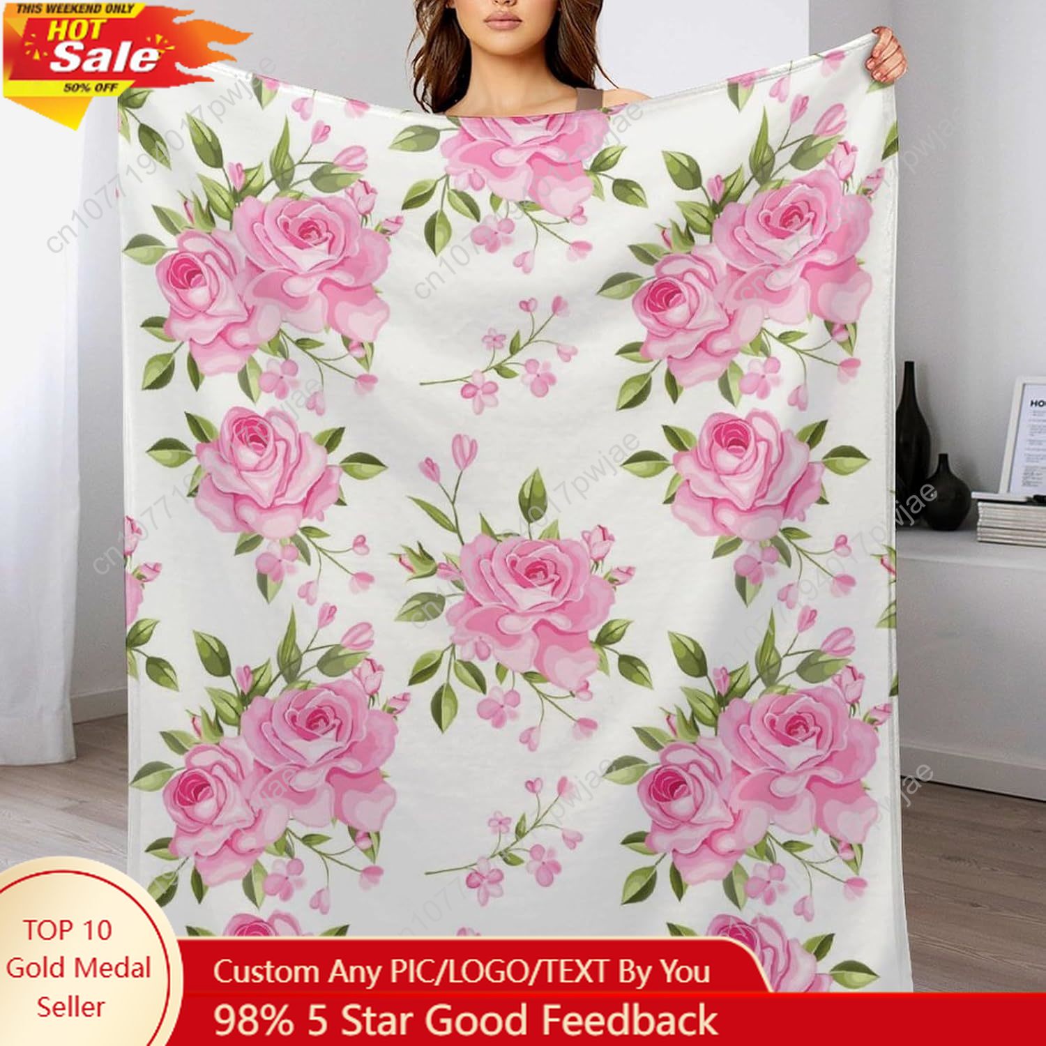 Couverture à fleurs roses, déc - Home Decor Luxury avis et prix