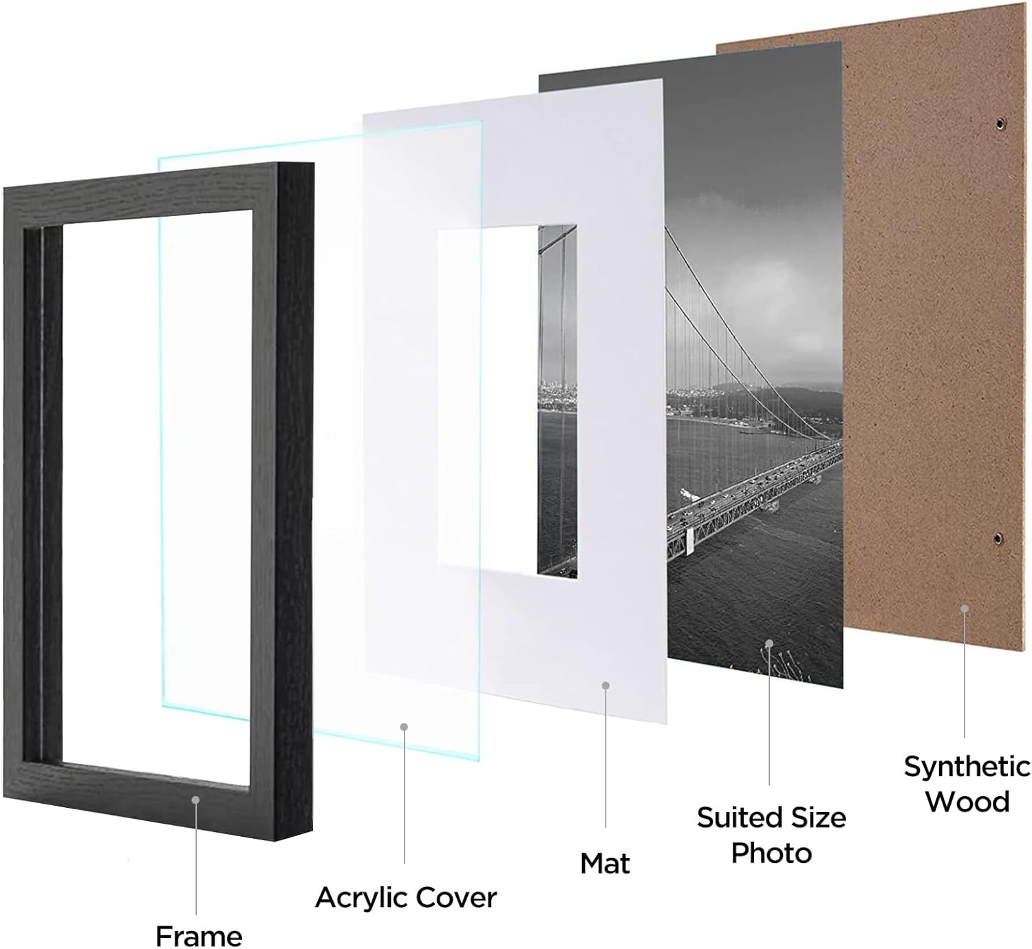 Ensemble de 9 cadres photo 12x - Bamboo Photo Frame avis et prix