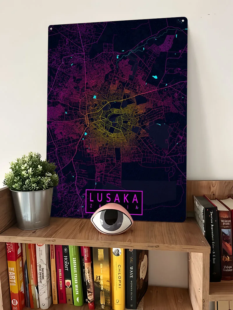 Affiche néon de la carte de la - Home Decor Zambia avis et prix